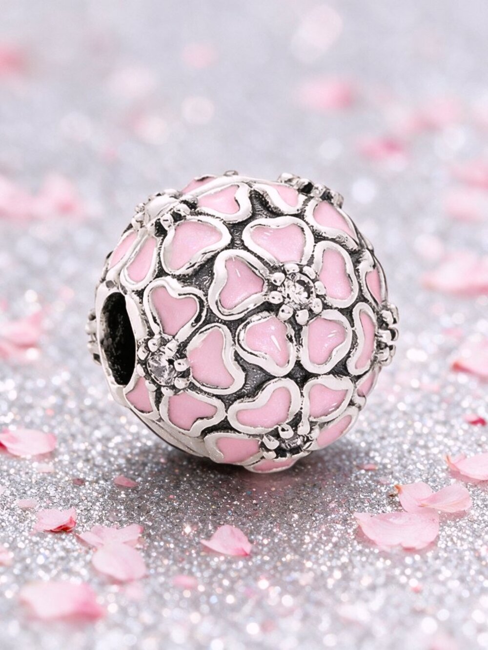 Pink Cherry Blossom Clip Charm